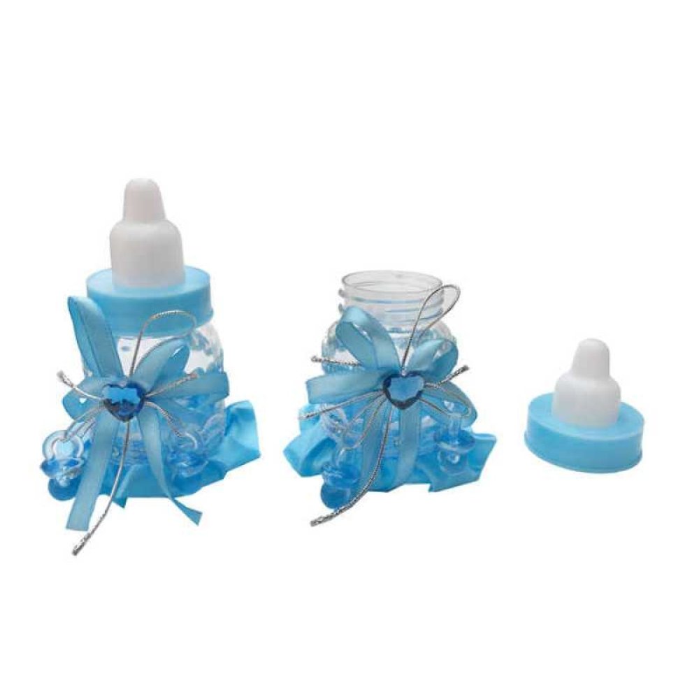 Wholesale Pink and Blue Fancy Baby Bottle Box Baby Favors