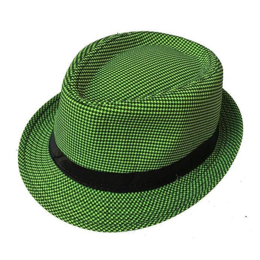Wholesale Piti Checkered Colorful Fabric Fedora Men's Cap