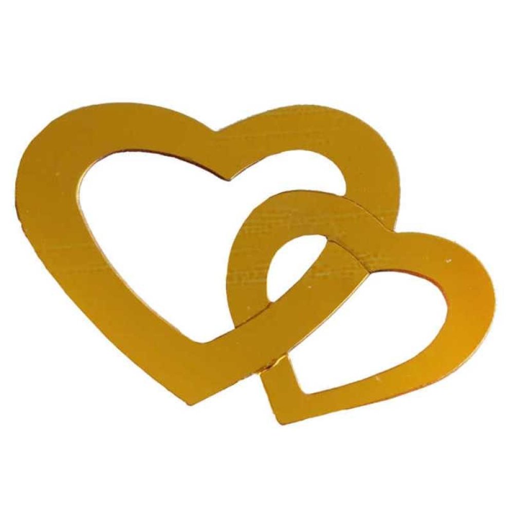 Wholesale Plastic Ornament Metallized Double Heart 50 Grams