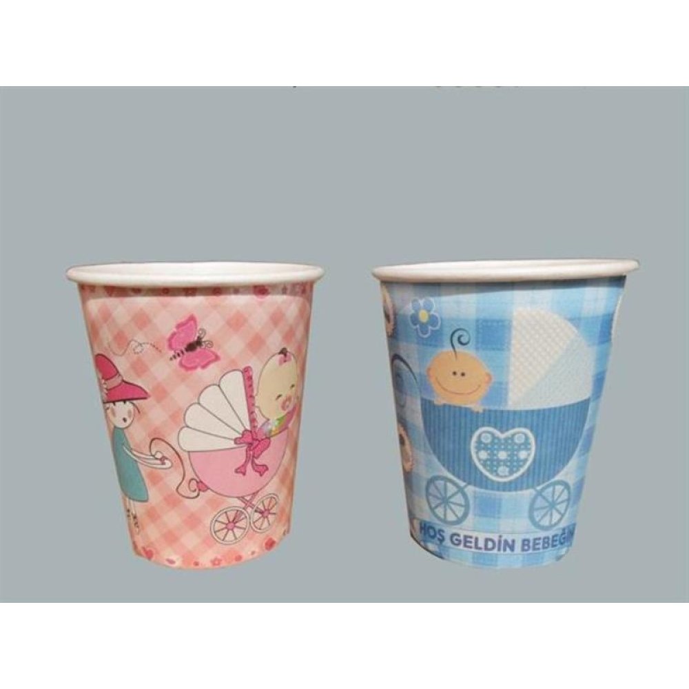Wholesale Stroller Paper Cup Baby Shower Ornaments 8 Oz