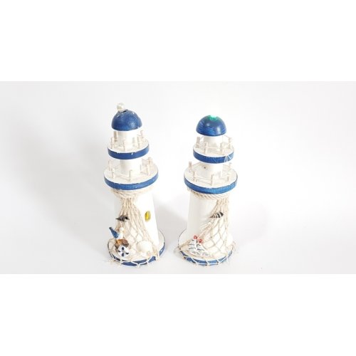 Wholesale Color Changing Illuminated Wooden Lighthouse 24 cm