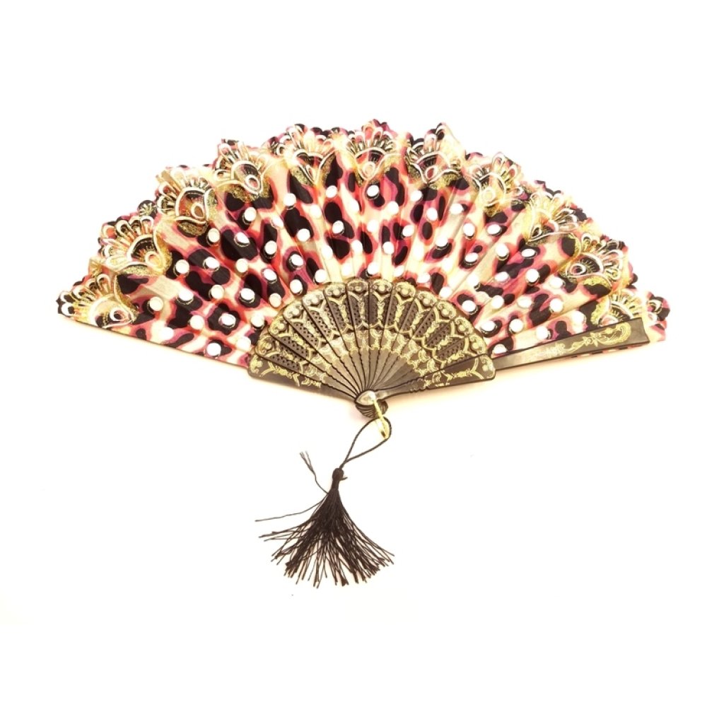 Wholesale Colorful Leopard Pattern Cheap Fan