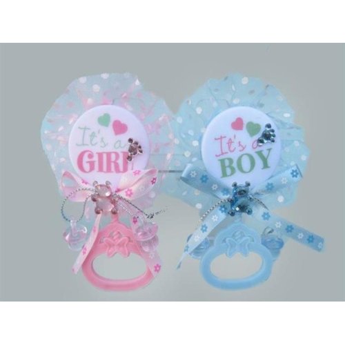 Wholesale Decorated Plastic Baby Rattle Pink Blue Rattle