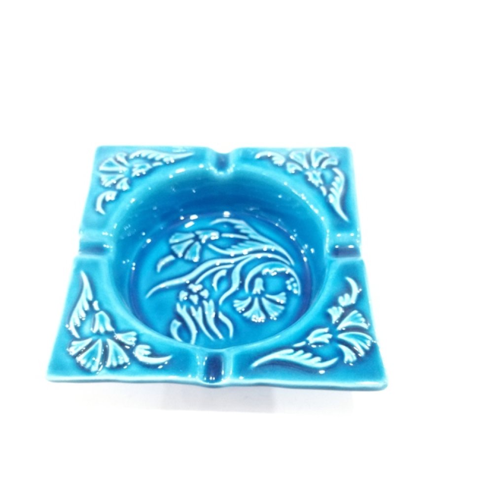 Turquoise Tile Ceramic Ashtray
