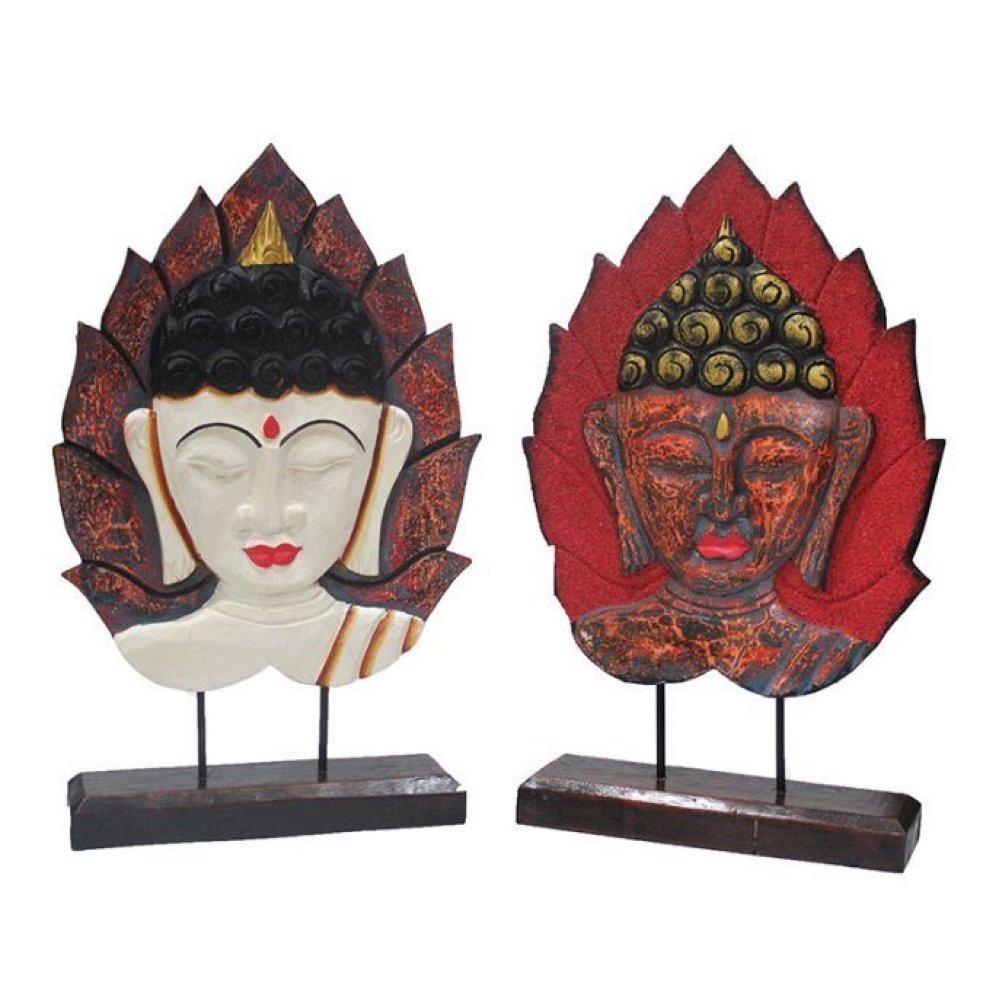 Colorful Buddha Mask In Leaf