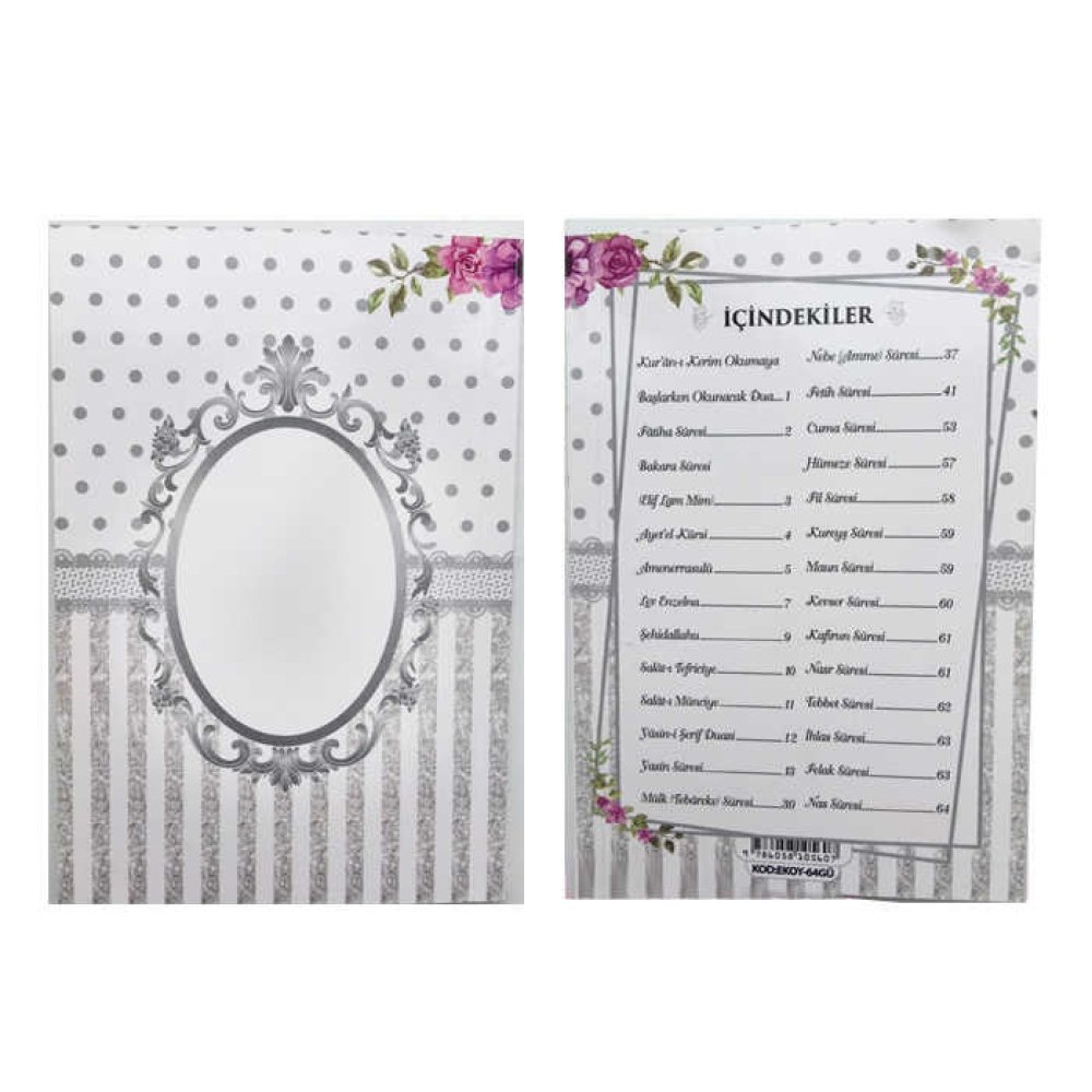 Yasi̇n Book Patterned Center 10X15Cm Silver P25-400