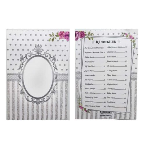 Yasi̇n Book Patterned Center 10X15Cm Silver P25-400